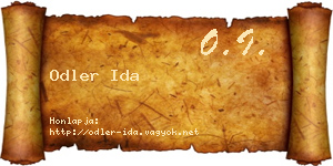 Odler Ida névjegykártya